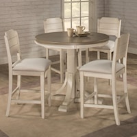5-Piece Counter Height Dining Set with Round Table