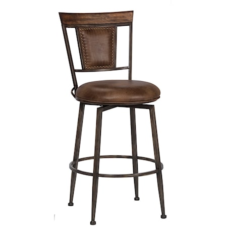 Rustic Commercial Grade Swivel Counter Stool