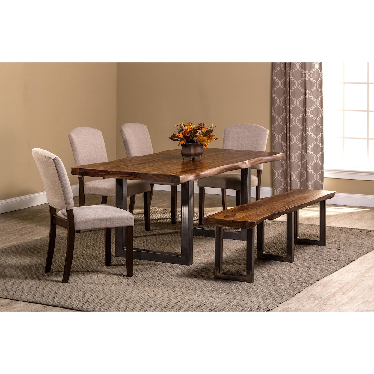 Hillsdale Emerson Natural Sheesham Wood Dining Table