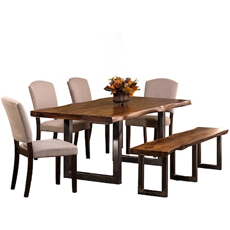 6-Piece Rectangle Dining Set with Dining Bench and Chairs