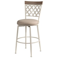 Casual Commercial-Grade Swivel Counter Stool with Lattice Back