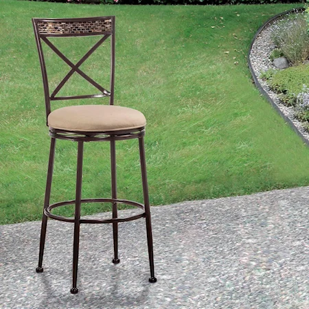 Swivel Bar Stool with X-Back