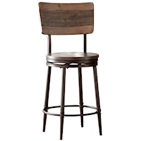 Rustic Wood and Metal Swivel Counter Stool