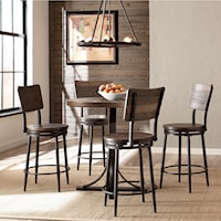 Rustic 5-Piece Counter Height Dining Set with Swivel Stools