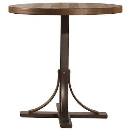 Rustic Round Counter Height Table with Metal Base