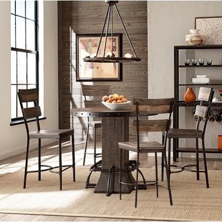 Rustic 5-Piece Counter Height Dining Set