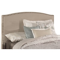 Queen Fabric Headboard with Nail-head Trim