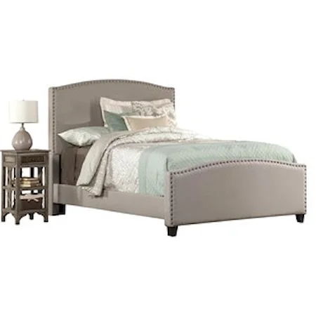 Queen Bed Set with Rails Included and Nail-head Trim