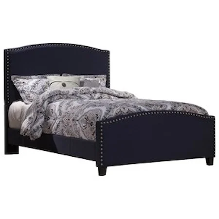 Twin Bed Set with Rails Included and Nail-head Trim