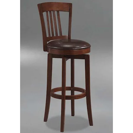 Canton Swivel Barstool with Leather Seat