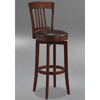 Canton Swivel Barstool with Leather Seat