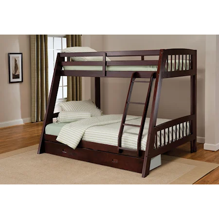 Twin-over-Full Bunk Bed with Storage Drawer