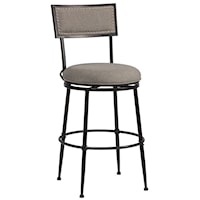 Transitional Commercial Grade Swivel Counter Stool with Nailhead Trim