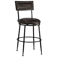 Transitional Commercial Grade Swivel Counter Stool with Nailhead Trim