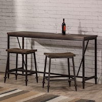 3 Piece Industrial Style Counter Height Bar Set