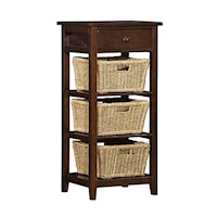 End Table with 3 Baskets and Drawer