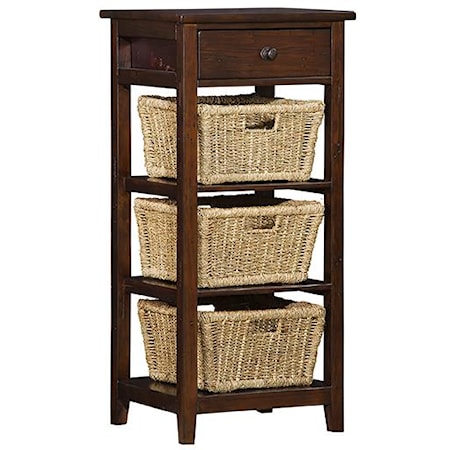 End Table with 3 Baskets and Drawer