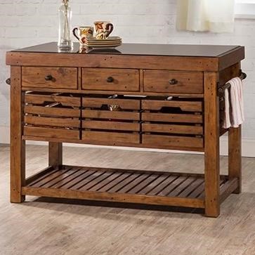 Hillsdale Tuscan Retreat Rustic Kitchen Island with Casters ...