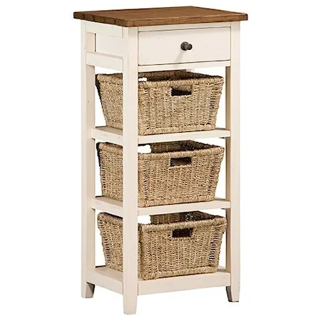 Basket Stand with 3 Baskets and 1 Drawer 