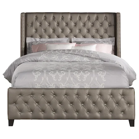 Queen Bed Set with Rails