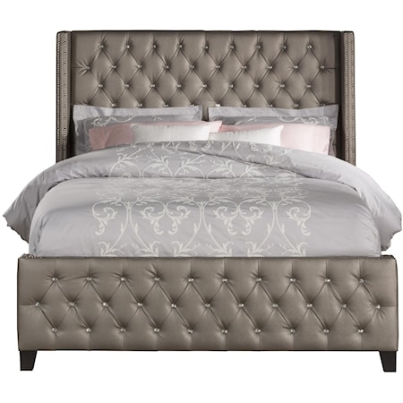 Queen Bed Set with Rails