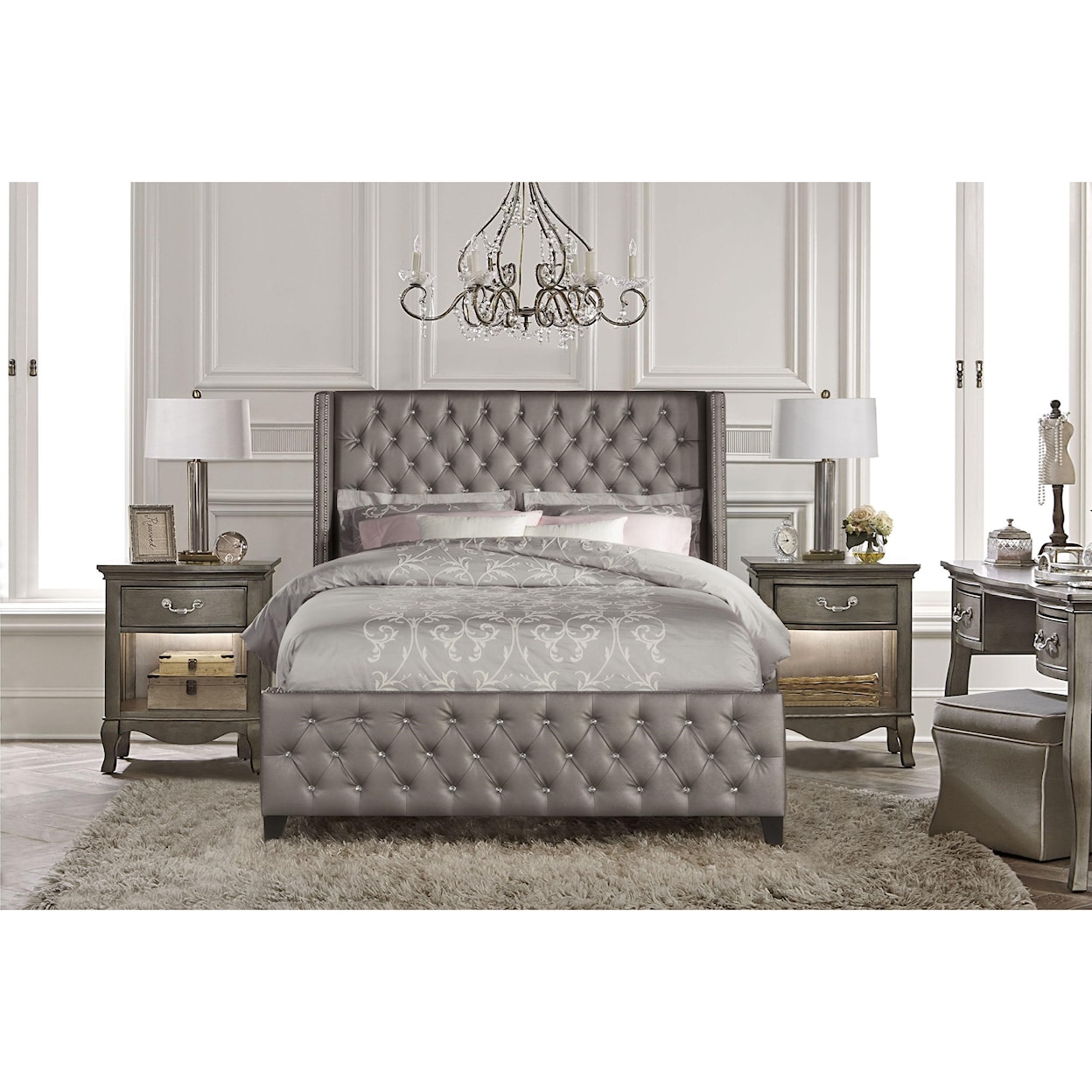 Hillsdale Memphis Queen Bed Set with Rails