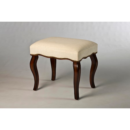Hamilton Backless Vanity Stool with Curved Legs