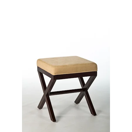 Morgan Wood Vanity Stool with Cross Hatched Legs