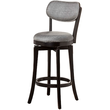 Swivel Counter Stool With Gray Full Back Rest