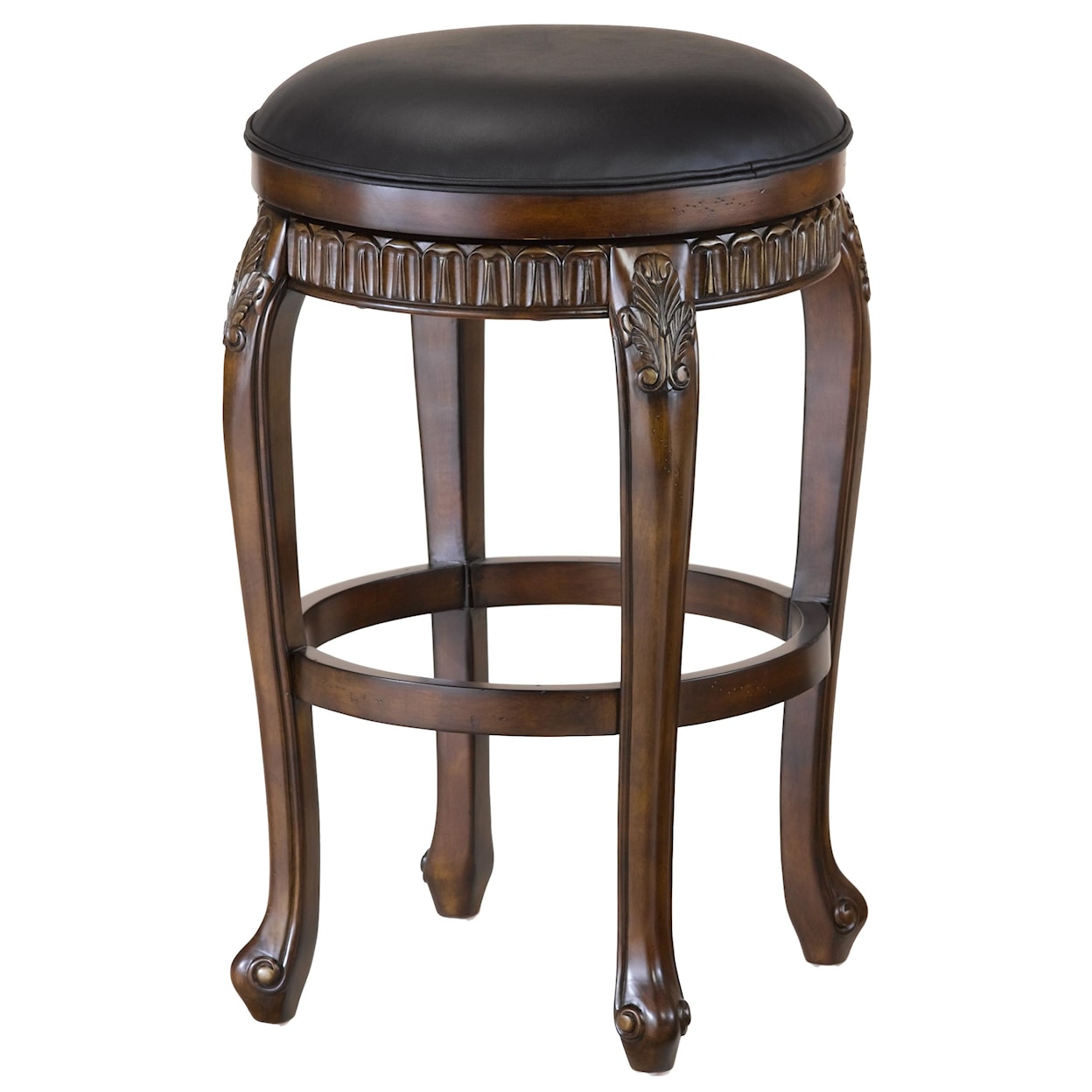 Hillsdale Wood Stools 30" Bar Height Fleur De Lis Backless Stool