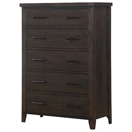 Distressed Pine Chest with Soft-Closing Drawers