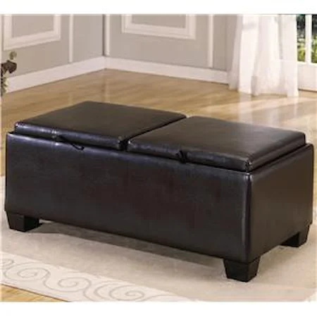 PVC Ottoman with 2 Storage/Covers