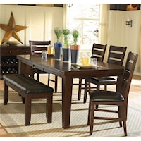 Six Piece Dining Set with Bench