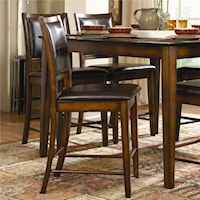 X-Back Counter Stool with Faux Leather Back and Seat