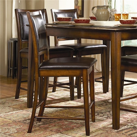 X-Back Counter Stool with Faux Leather Back and Seat
