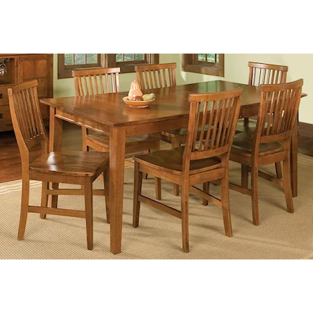7 Piece Rectangular Top Table and Side Chairs Dining Set