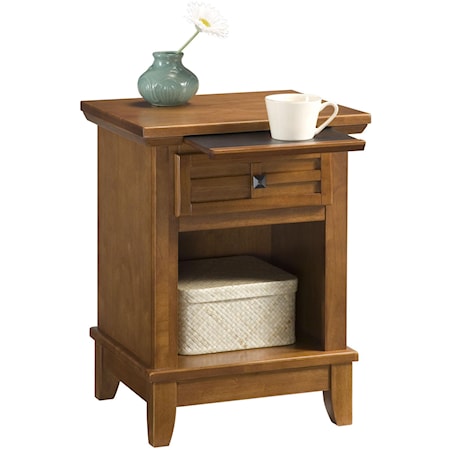 Single Drawer Nightstand with Pullout Surface