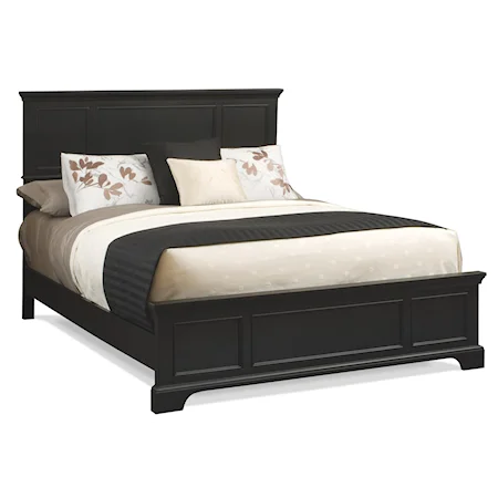 Queen Transitional Ebony Panel Bed