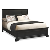 Queen Transitional Ebony Panel Bed