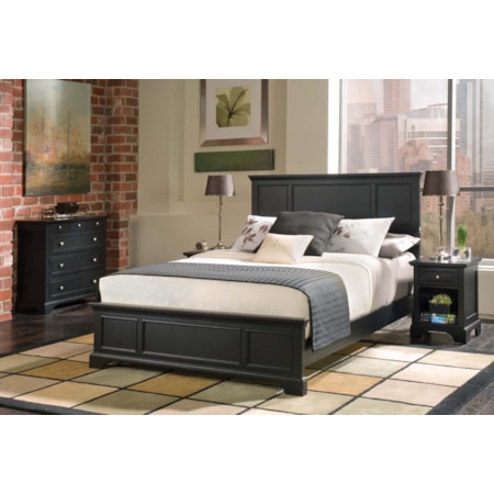 Queen Bed, Nightstand, &amp; Chest