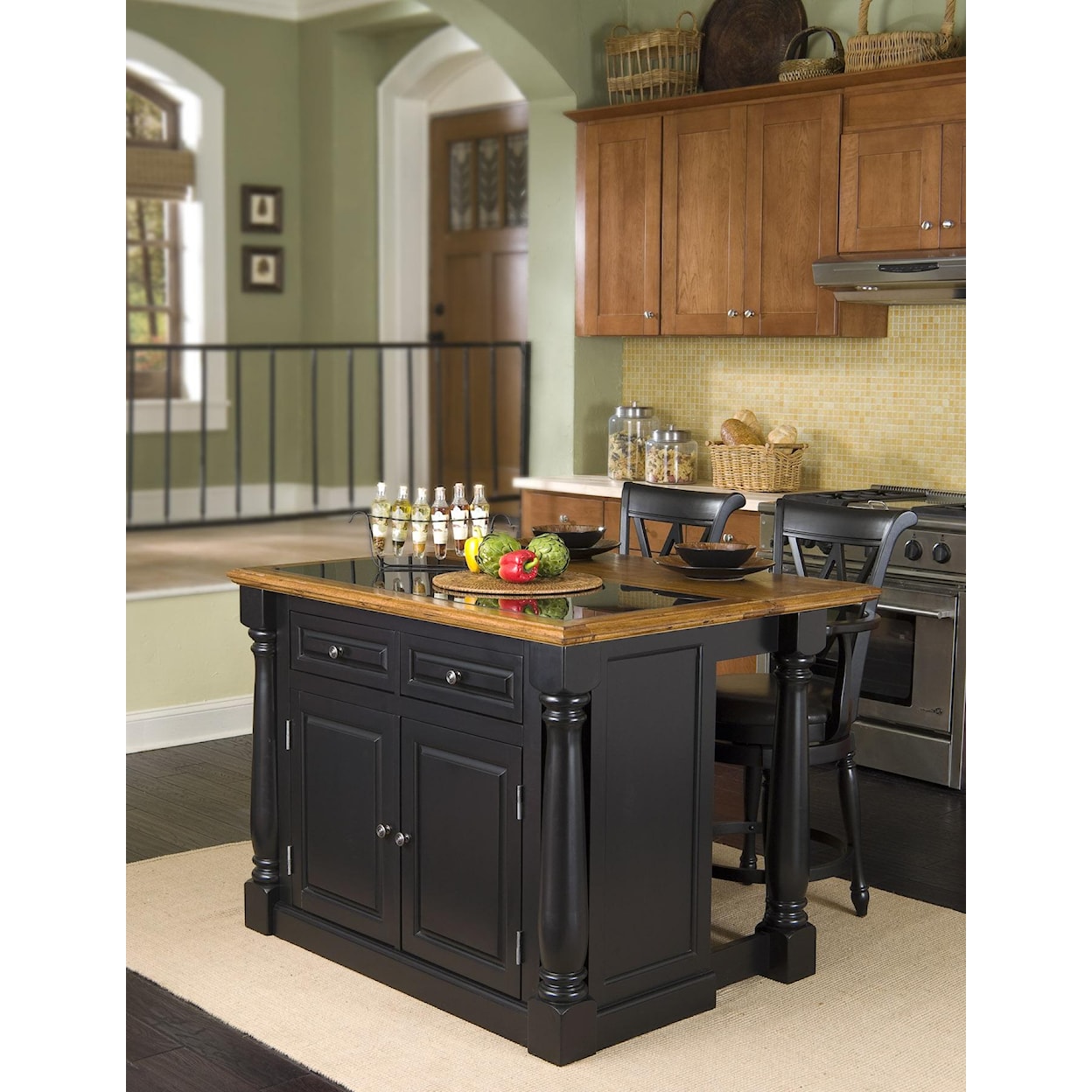 homestyles Monarch Kitchen Island with Granite Top