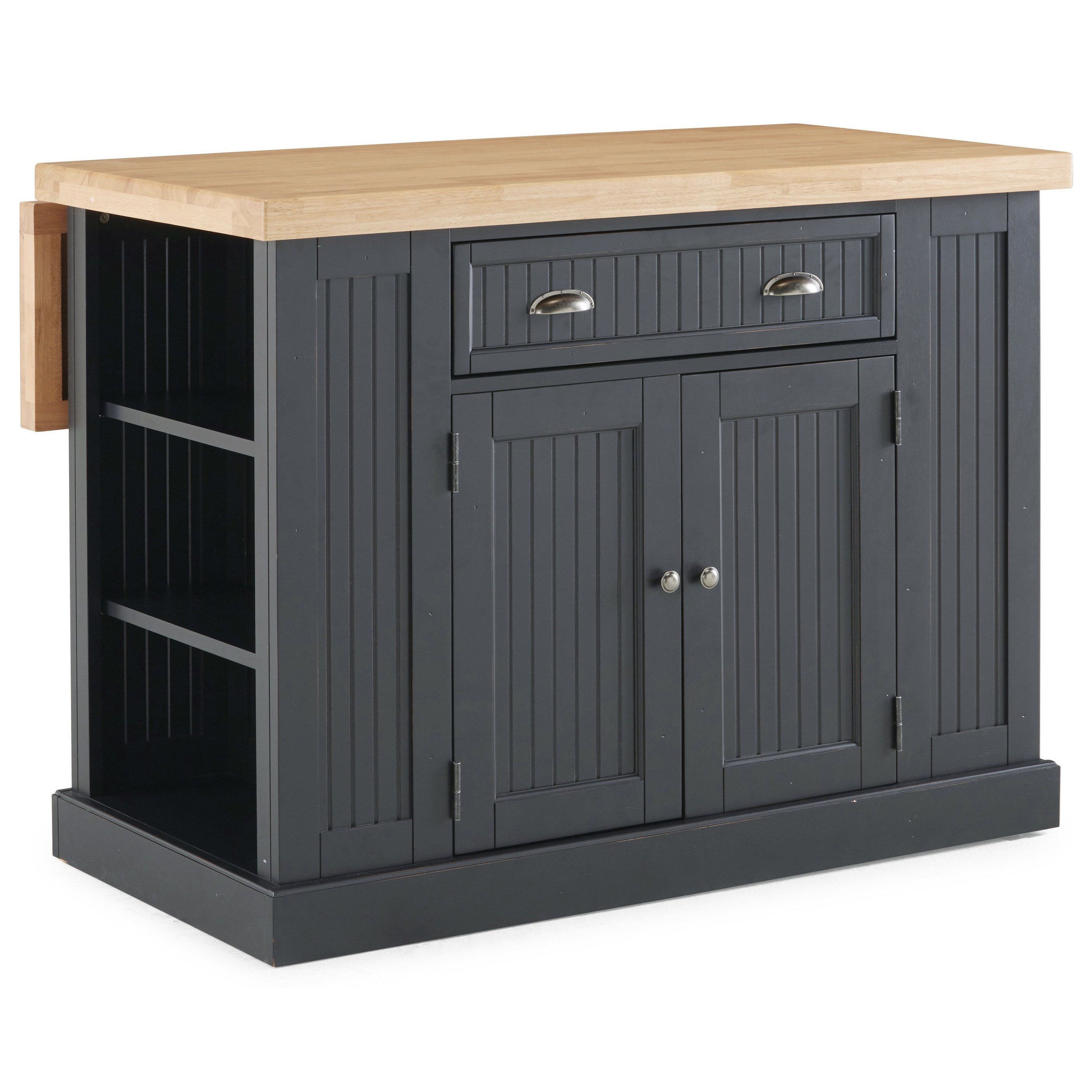 homestyles Nantucket Coastal Kitchen Island with Drop Leaf ...