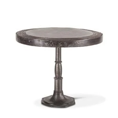 36 Inch Teak and Marble Round Table