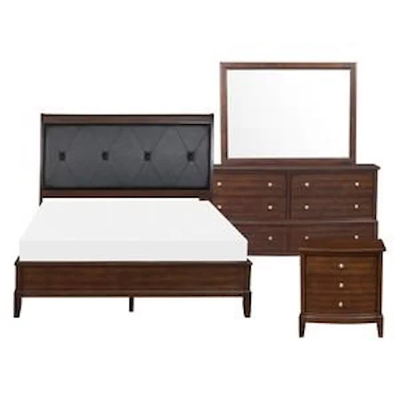 Queen Bed Dresser Mirror and 1 Nightstand