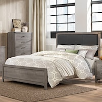 Contemporary Queen Bed with Upholstered Headboard