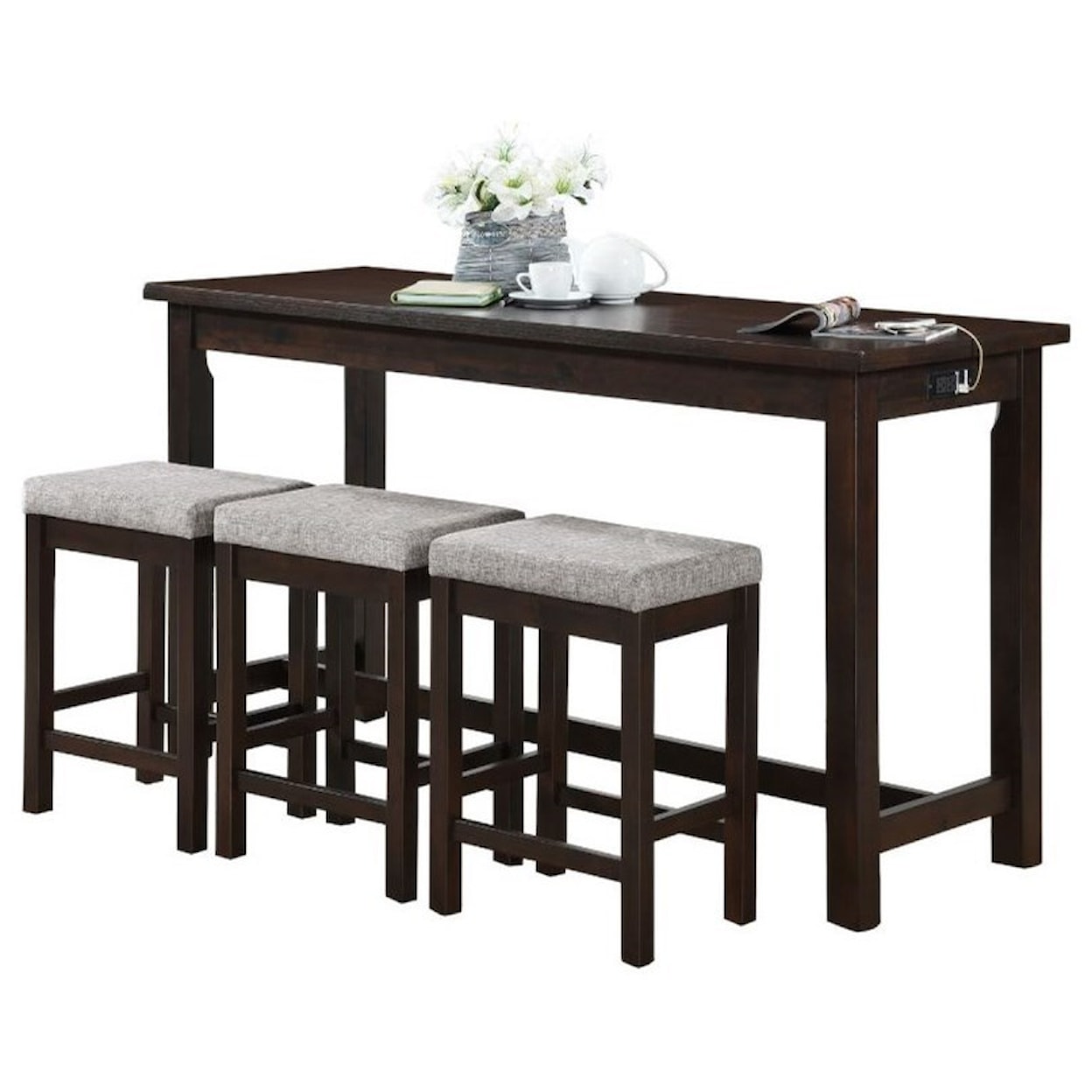 Homelegance Connected Collection 4-Piece Pack Counter Height Set