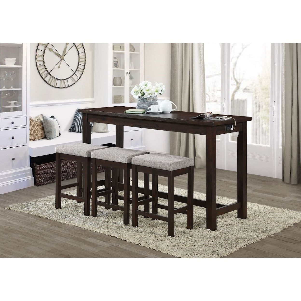 Homelegance Connected Collection 4-Piece Pack Counter Height Set