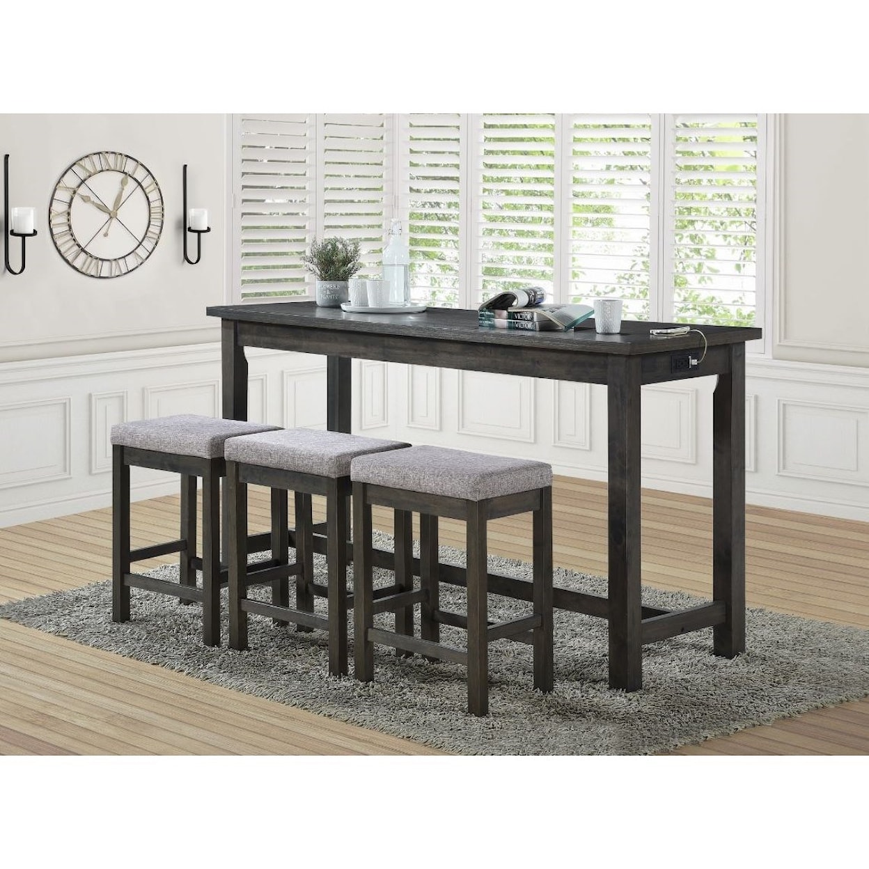 Homelegance Connected Collection 4-Piece Pack Counter Height Set