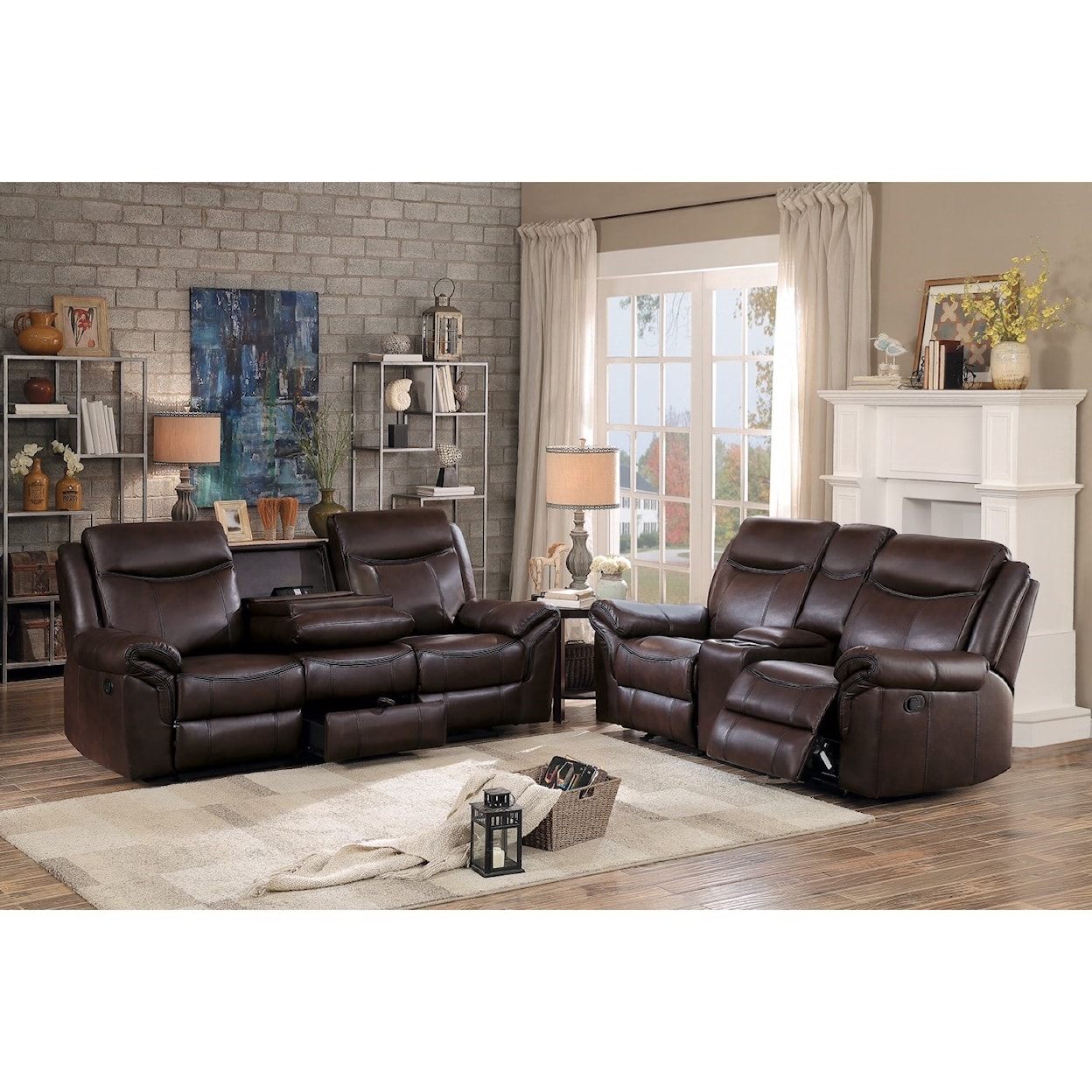 Homelegance Furniture Aram Reclining Loveseat