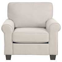 Transitional Upholstered Chair with Removable Seat and Back Cushions